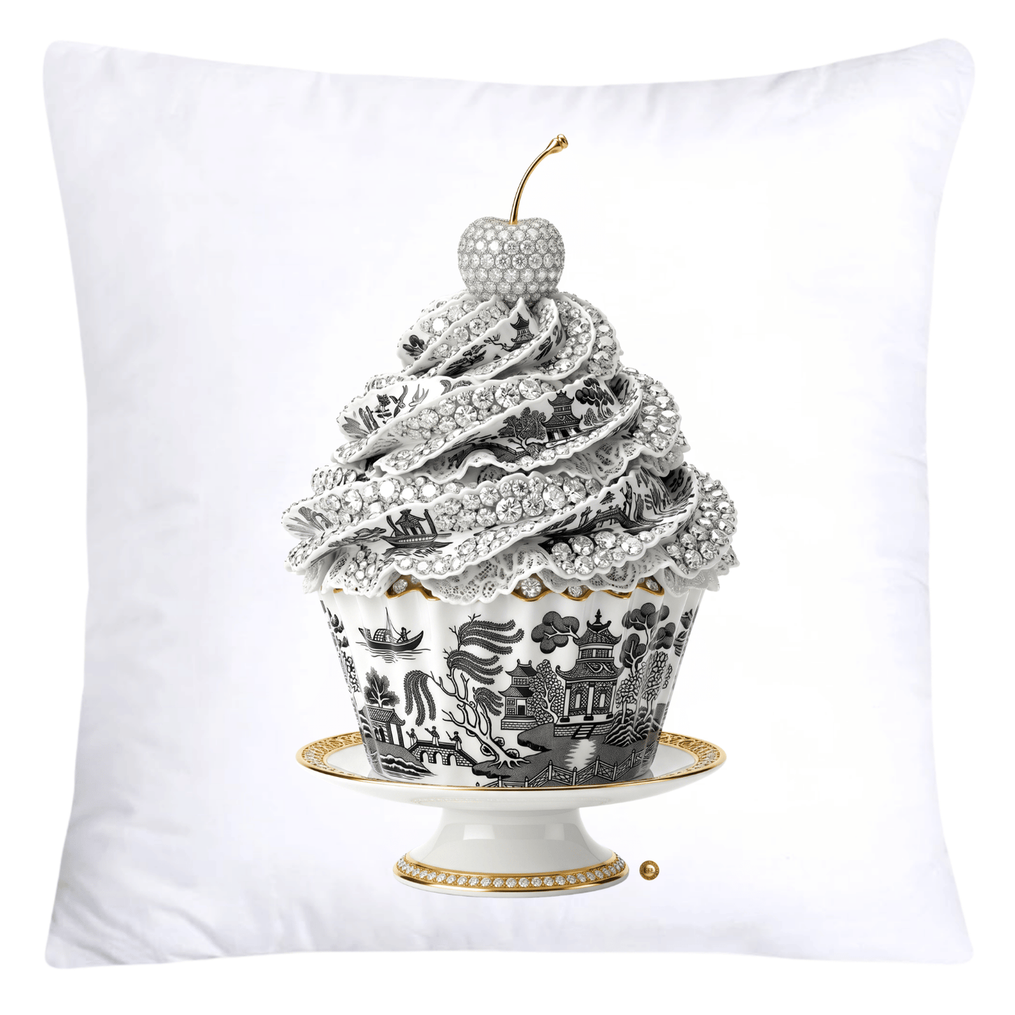 18x18 Black Willow Chinoiserie Cupcake Throw Pillow Covers-5708