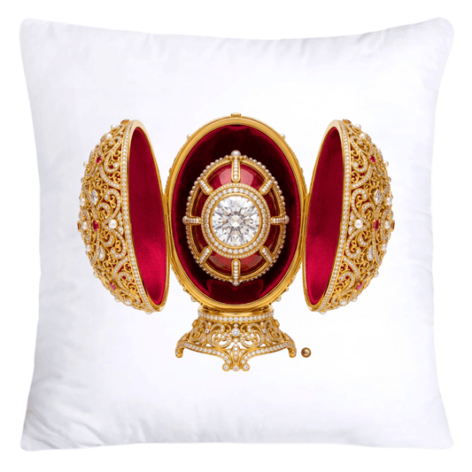 Iridescent Red/Gold Inspired Faberge Egg Pillow Covers-5360