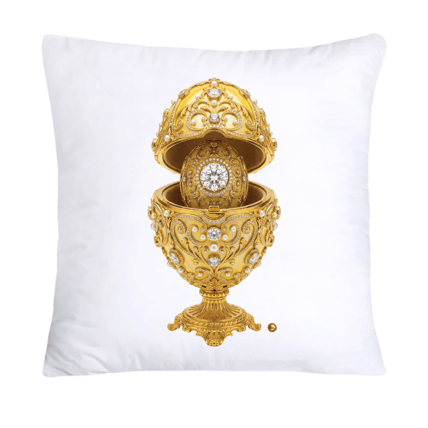 Yellow and Gold Inspired Faberge Egg Pillow Covers-4493