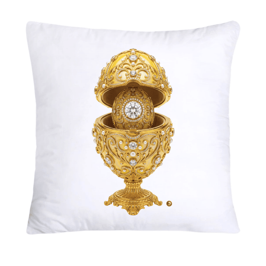 Yellow and Gold Inspired Faberge Egg Pillow Covers-4493