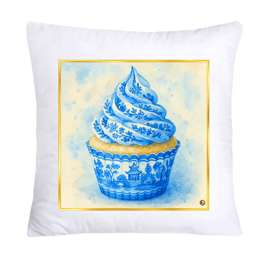 Blue Willow 18x18 Chinoiserie Cupcake Throw Pillow Covers-5000
