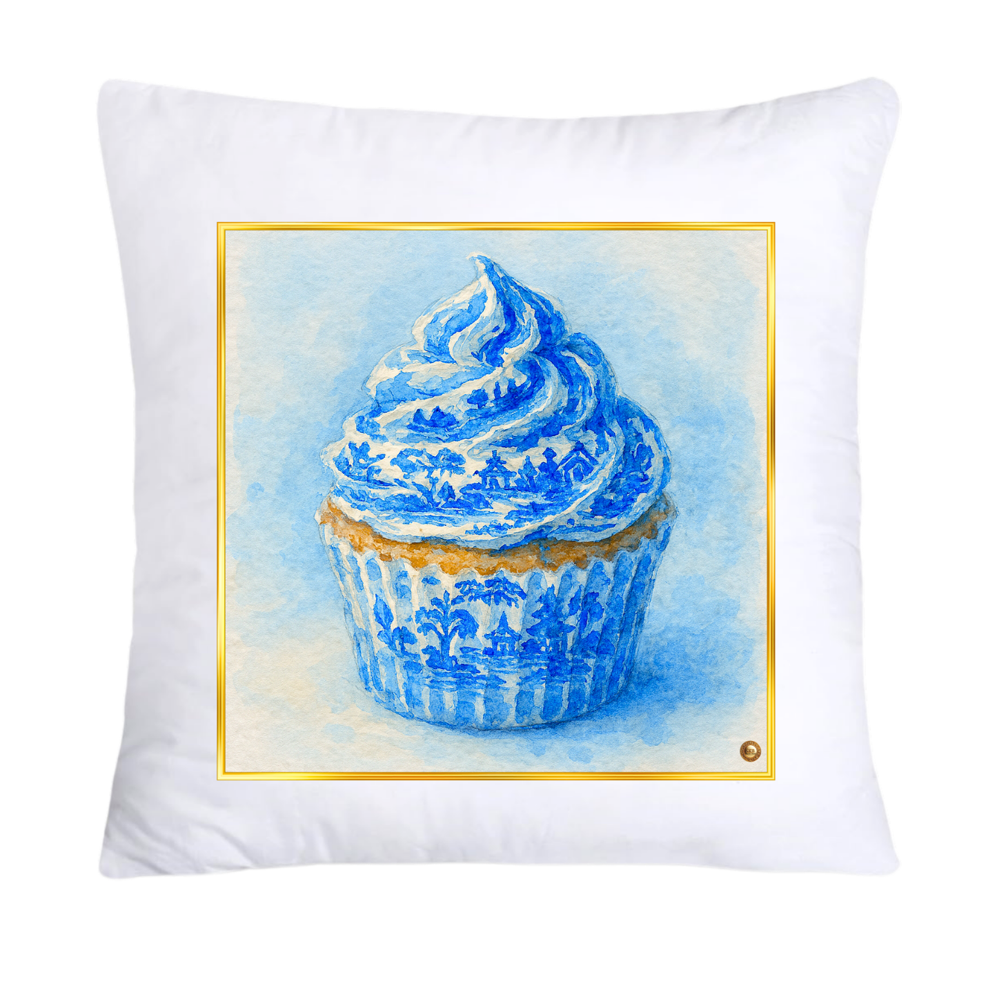 Blue Willow 18x18 Chinoiserie Cupcake Throw Pillow Covers-4939