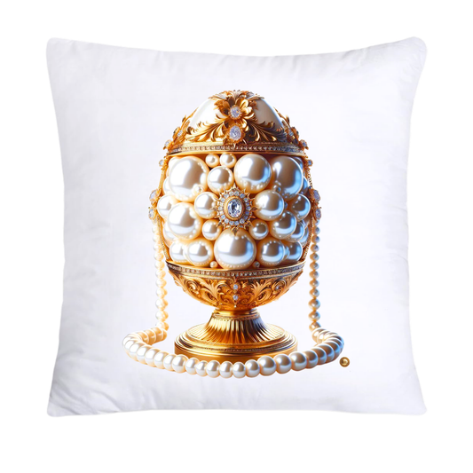 Stunning Gold and Pearls Inspired Faberge Egg Pillow Covers-4830