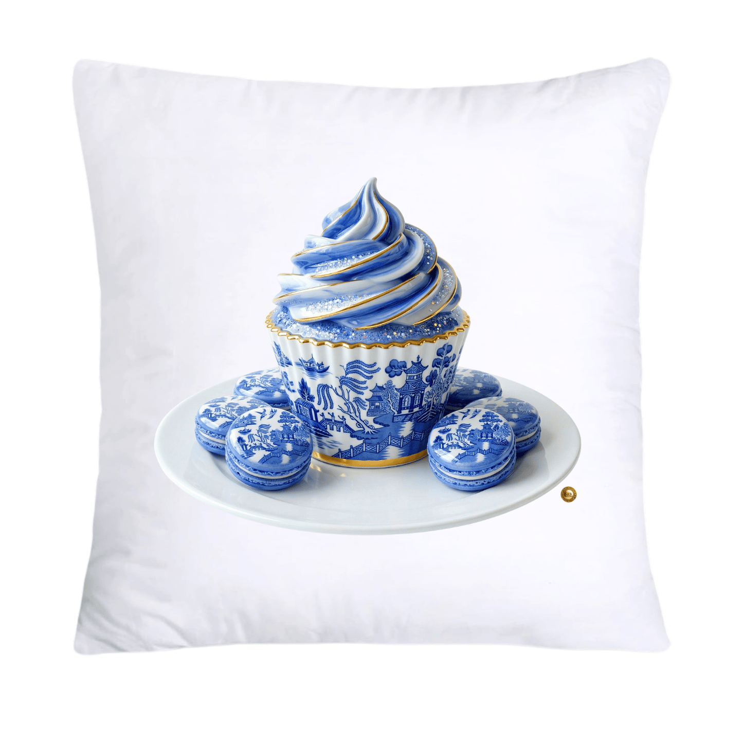Blue Willow 18x18 Chinoiserie Cupcake Throw Pillow Covers-4997