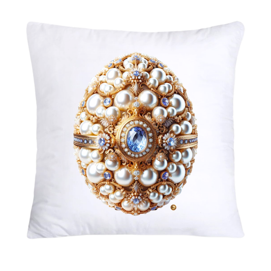 Stunning Gold and Pearls Inspired Faberge Egg Pillow Covers-4819
