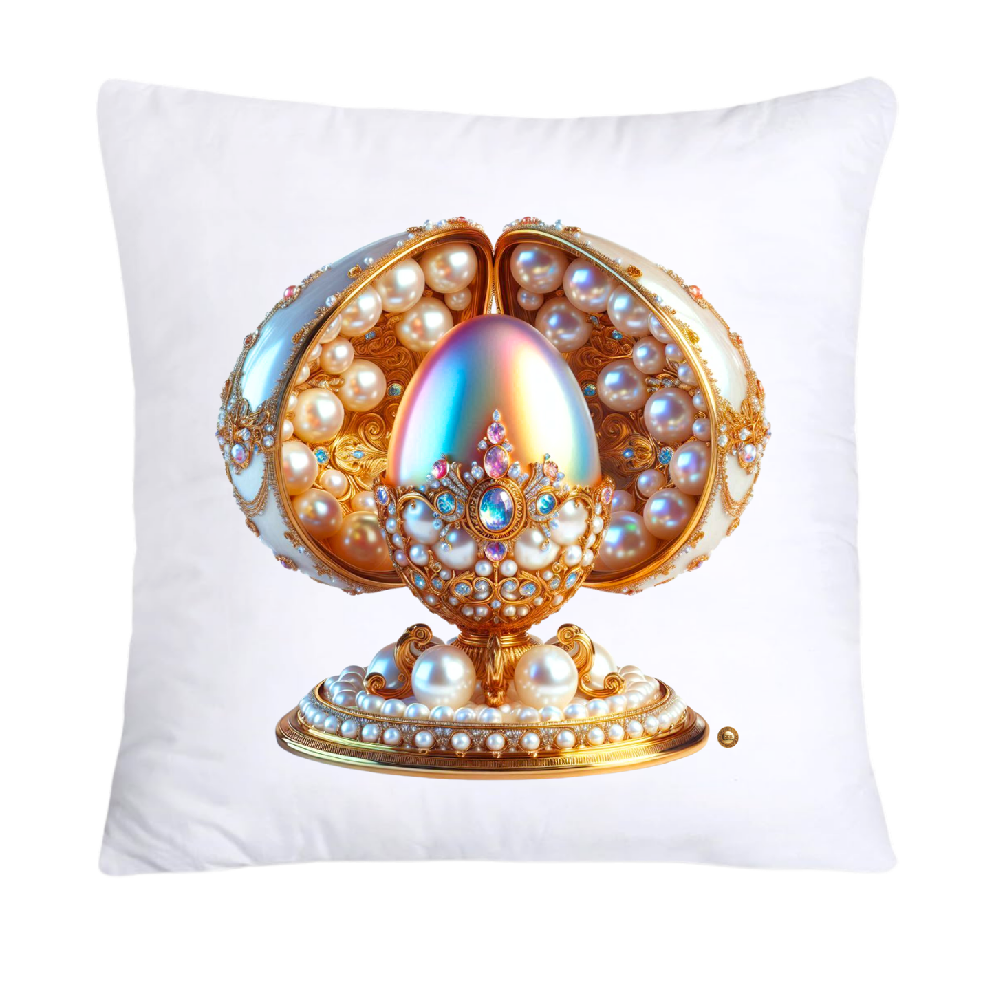 Stunning Gold and Pearls Inspired Faberge Egg Pillow Covers-4810