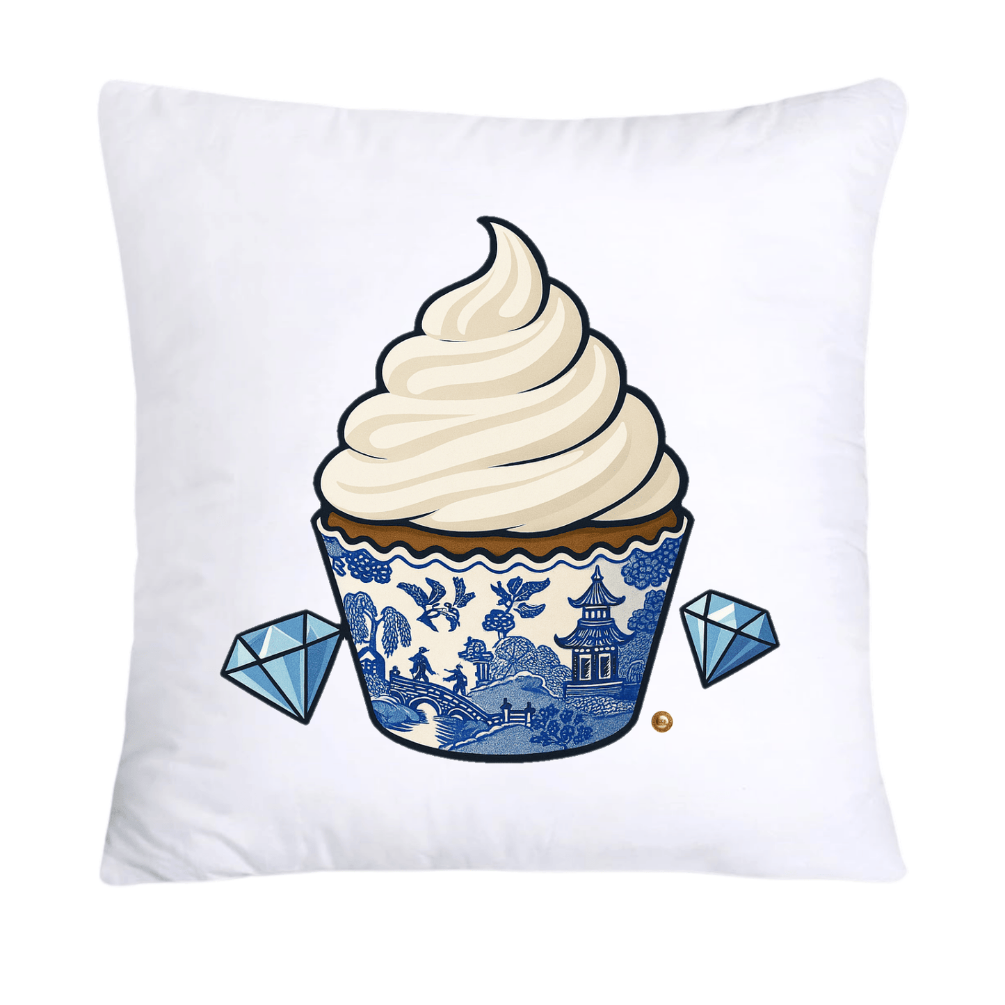 Blue Willow 18x18 Chinoiserie Cupcake Throw Pillow Covers-4996