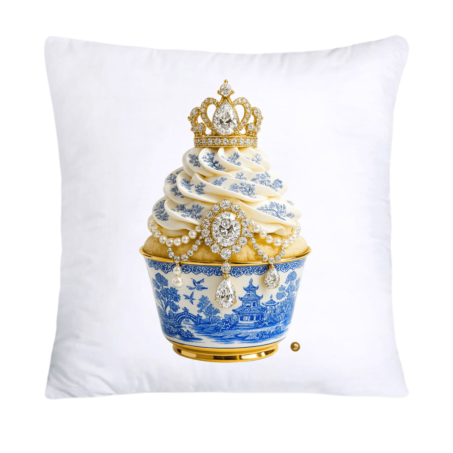 Blue Willow 18x18 Chinoiserie Cupcake Throw Pillow Covers-4511