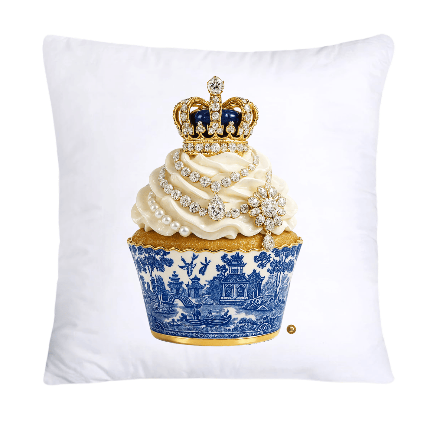 Blue Willow 18x18 Chinoiserie Cupcake Throw Pillow Covers-4531