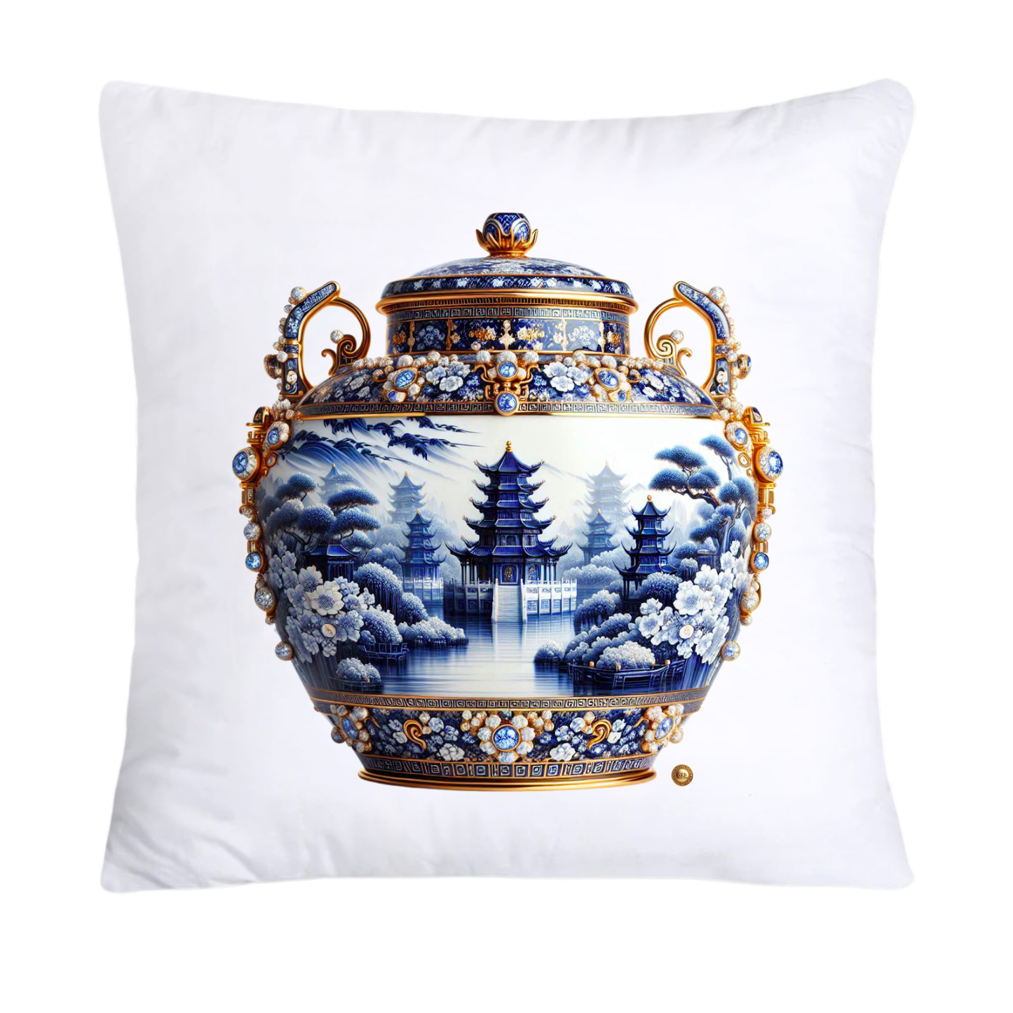 Blue and White Willow Ginger Jar 18x18 Pillow Covers-5294