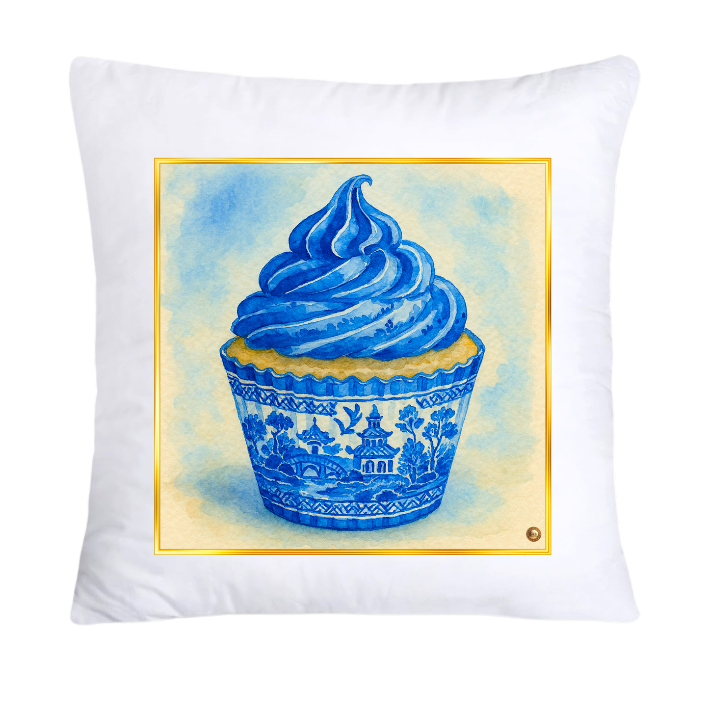 Blue Willow 18x18 Chinoiserie Cupcake Throw Pillow Covers-4970