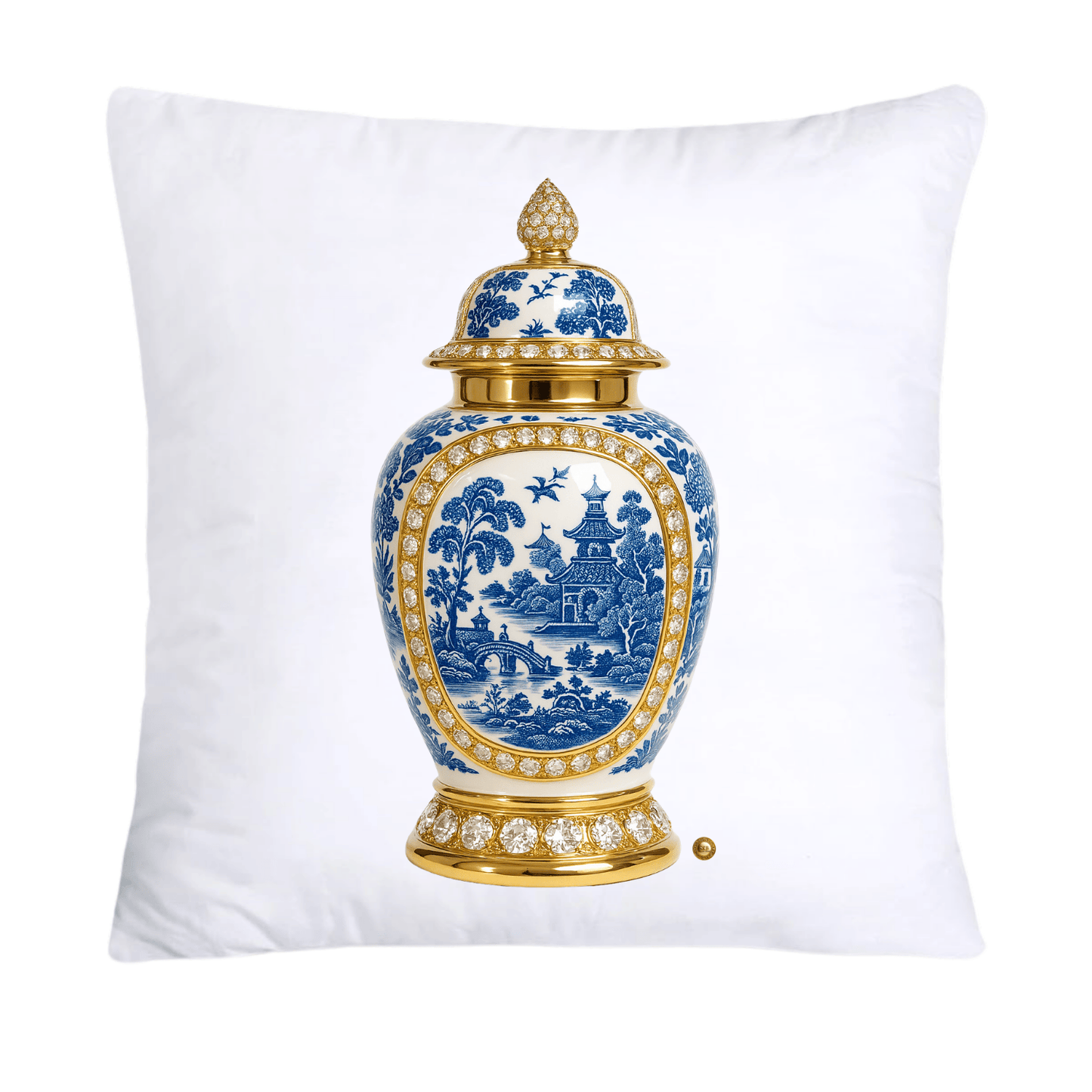 Blue and White Willow Ginger Jar 18x18 Pillow Covers-5261
