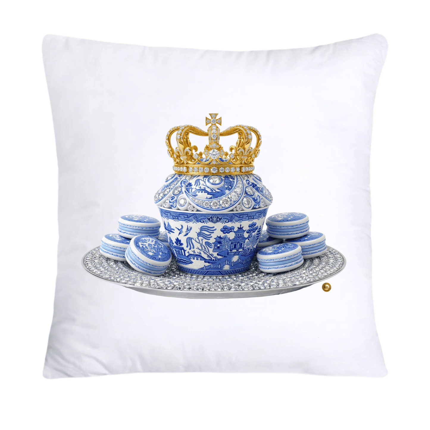 Blue Willow 18x18 Chinoiserie Cupcake Throw Pillow Covers-4995