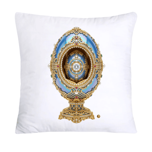 Blue and Gold Inspired Faberge Egg Pillow Covers-4491