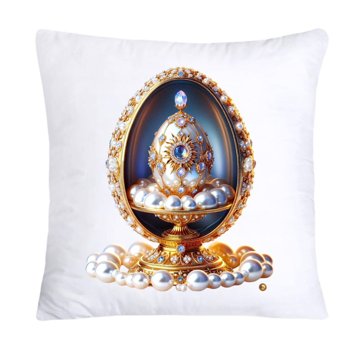 Stunning Gold and Pearls Inspired Faberge Egg Pillow Covers-4814