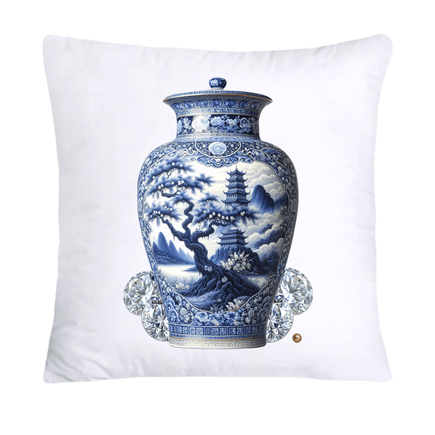 Blue and White Willow Ginger Jar 18x18 Pillow Covers-5296