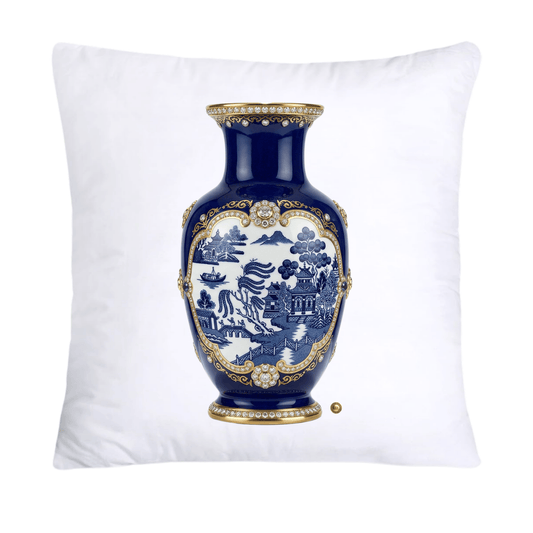 18x18 Blue Willow Chinoiserie Elegant Vase Pillow Covers-5239