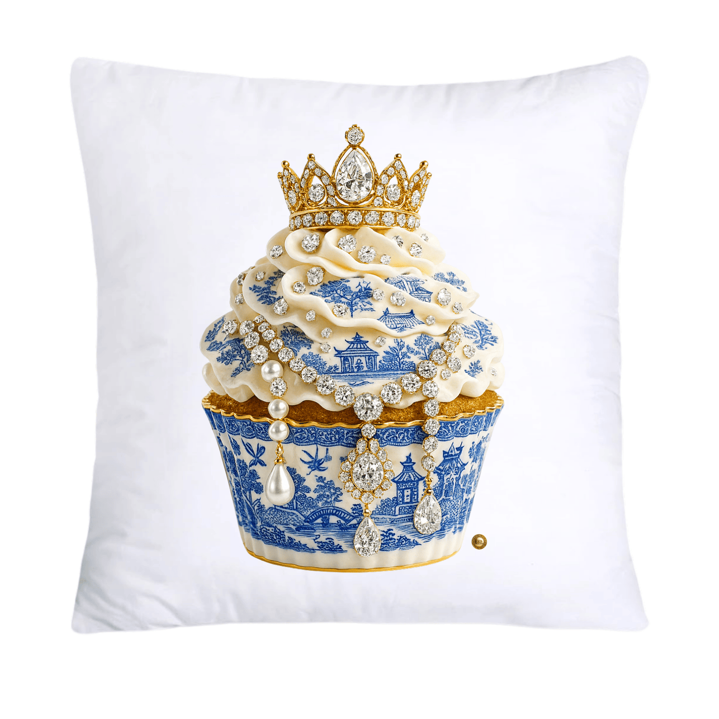 Blue Willow 18x18 Chinoiserie Cupcake Throw Pillow Covers-4527
