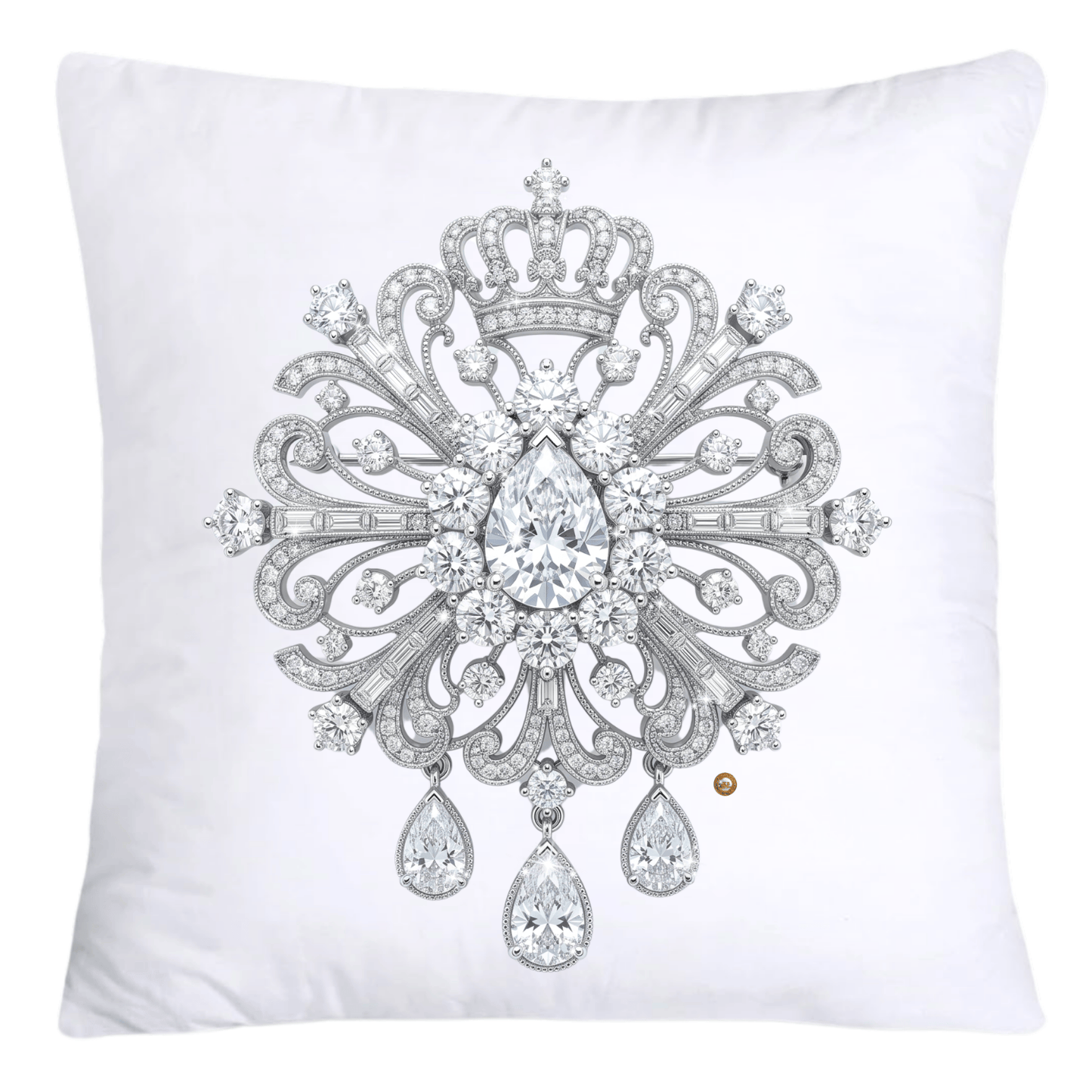 Dazzling Diamond Brooch/Pin Pillow Covers 18x18-5194