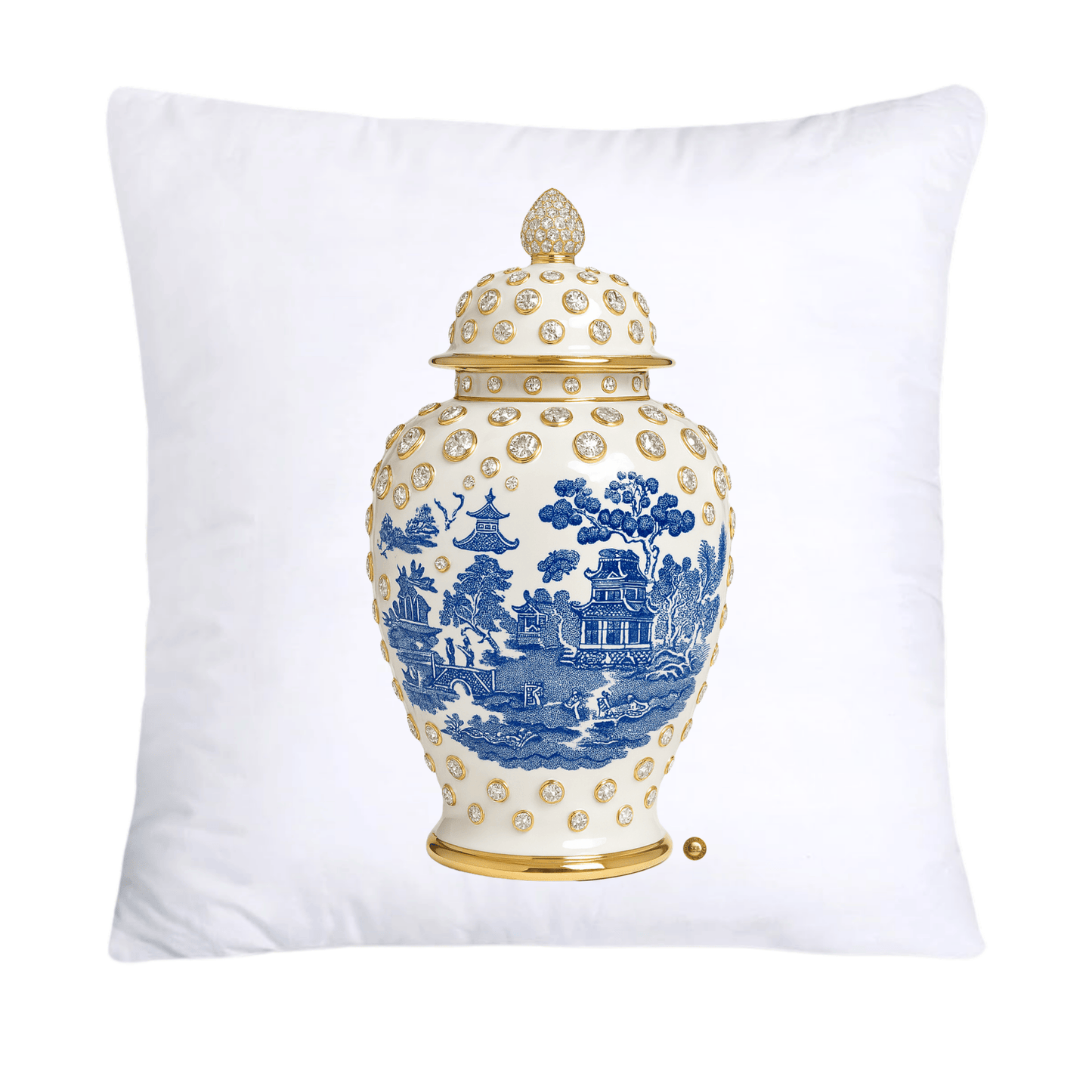 Blue and White Willow Ginger Jar 18x18 Pillow Covers-5263