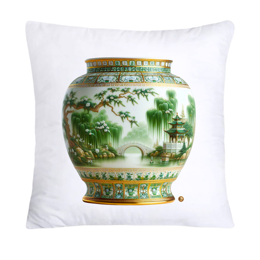 Green and Gold Willow Ginger Jar 18x18 Pillow Covers-5303