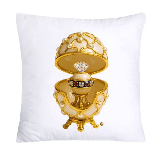 Yellow and Gold Inspired Faberge Egg Pillow Covers-4497