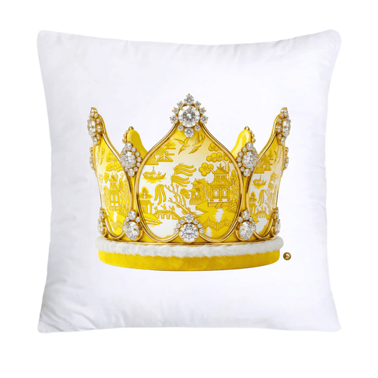Yellow Willow King/Queen Royal Crown Pillow Covers 18x18-4567