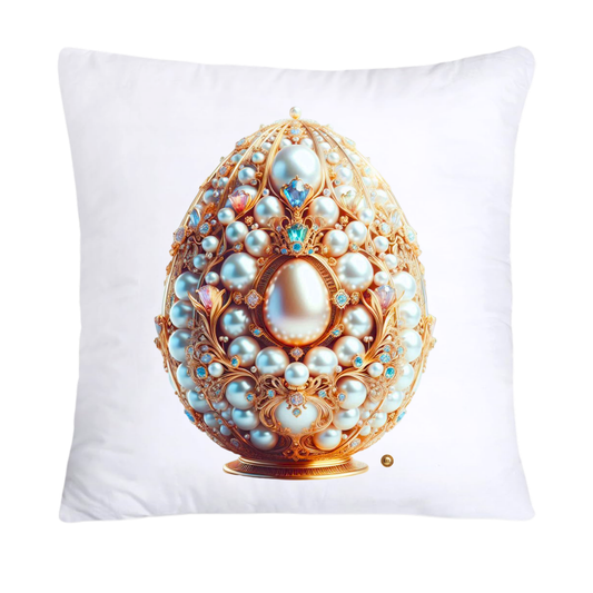 Stunning Gold and Pearls Inspired Faberge Egg Pillow Covers-4804