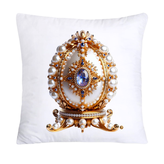Stunning Gold and Pearls Inspired Faberge Egg Pillow Covers-4803