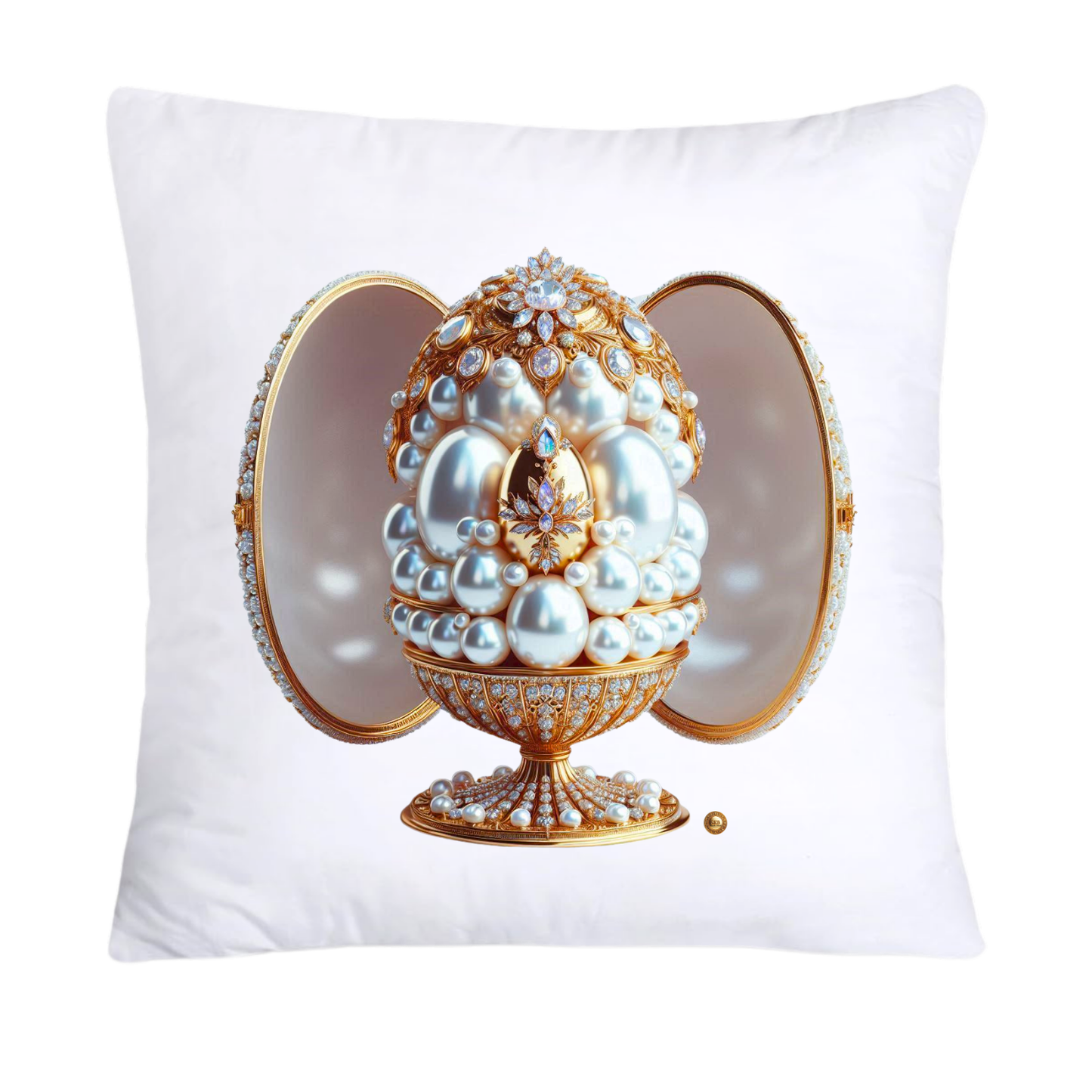 Stunning Gold and Pearls Inspired Faberge Egg Pillow Covers-4812