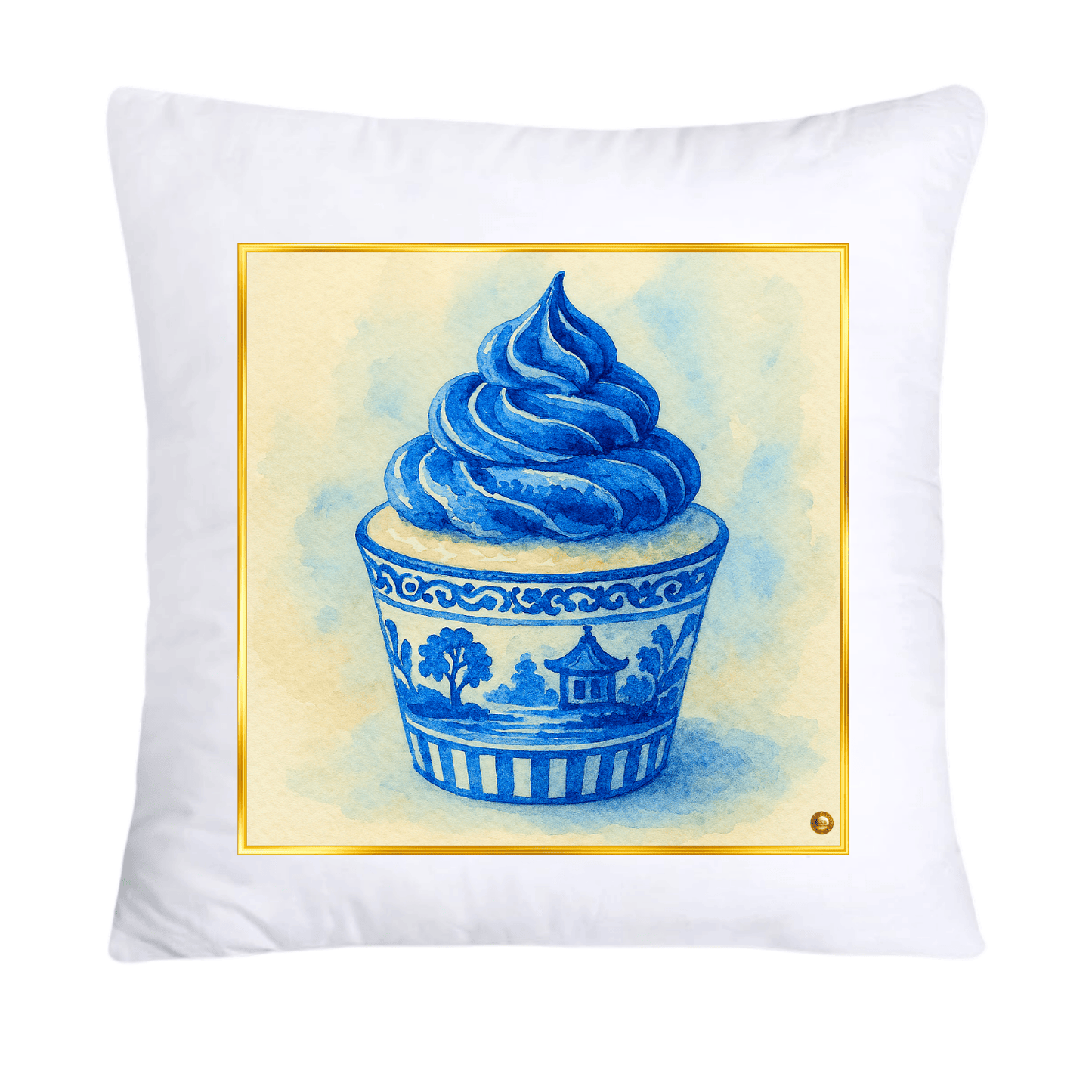 Blue Willow 18x18 Chinoiserie Cupcake Throw Pillow Covers-4977