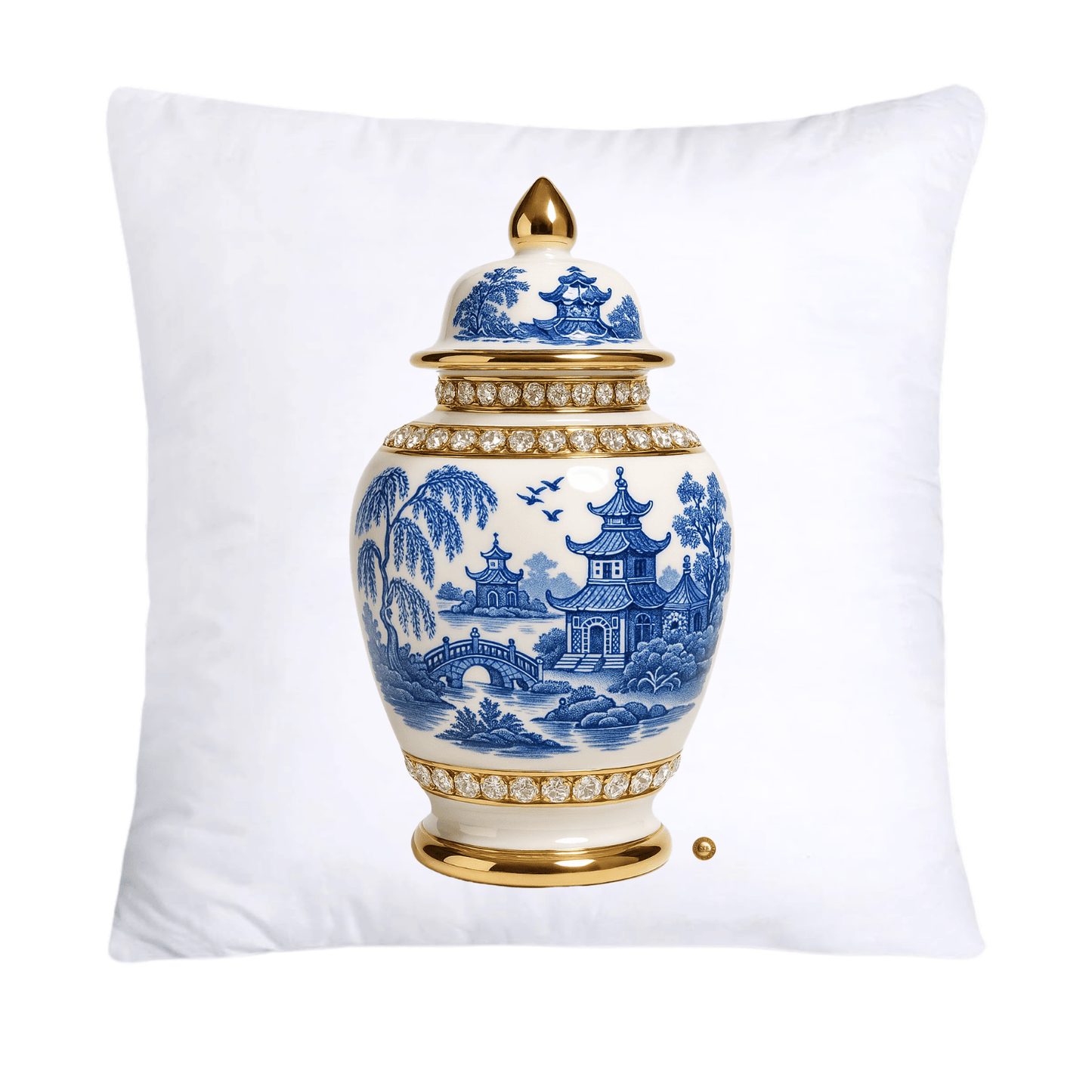 Blue and White Willow Ginger Jar 18x18 Pillow Covers-5264