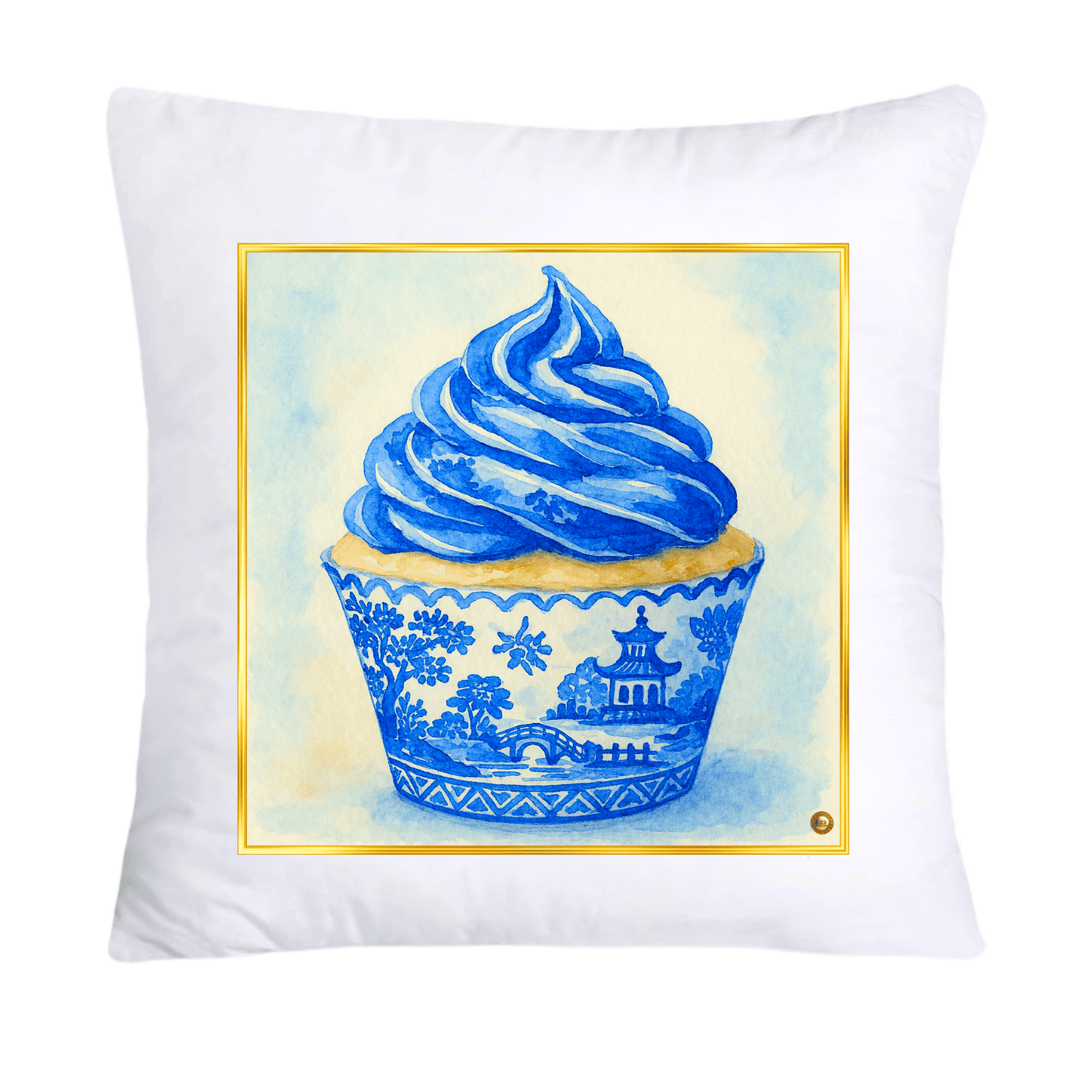 Blue Willow 18x18 Chinoiserie Cupcake Throw Pillow Covers-4981