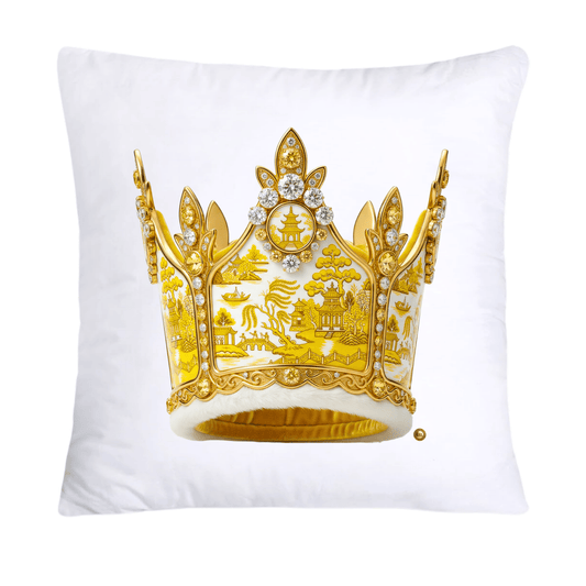 Yellow Willow King/Queen Royal Crown Pillow Covers 18x18-4566