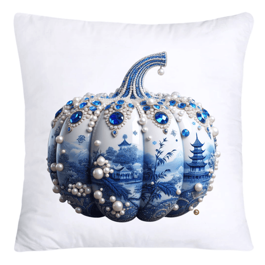 Blue Willow Sparkling Pumpkin 18x18 Pillow Covers-5304