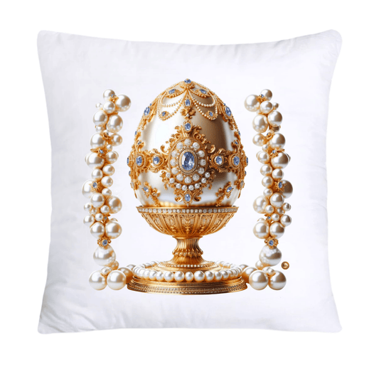 Stunning Gold and Pearls Inspired Faberge Egg Pillow Covers-4786
