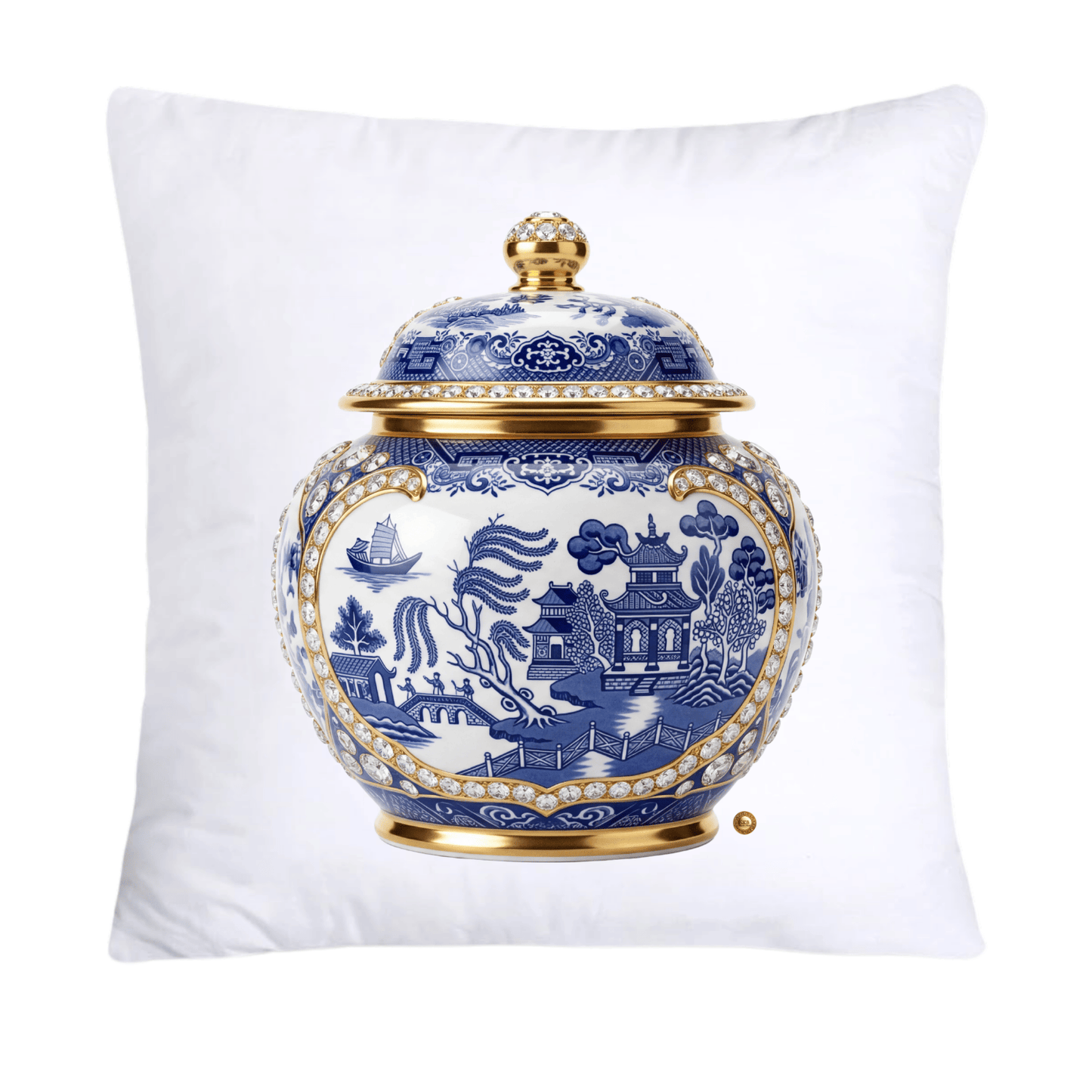 Blue and White Willow Ginger Jar 18x18 Pillow Covers-5260