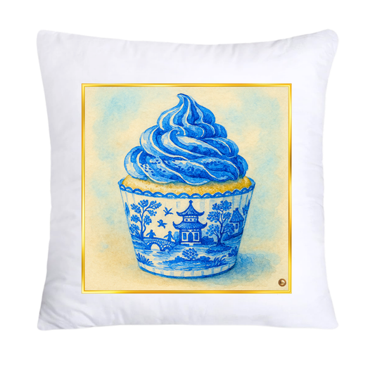 Blue Willow 18x18 Chinoiserie Cupcake Throw Pillow Covers-4941