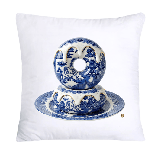 Blue and White Willow Cute Donut Pillow Covers-5340