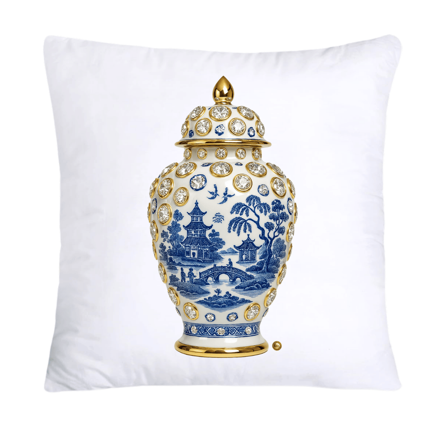 Blue and White Willow Ginger Jar 18x18 Pillow Covers-5269