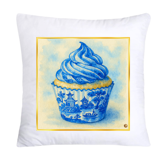 Blue Willow 18x18 Chinoiserie Cupcake Throw Pillow Covers-5003