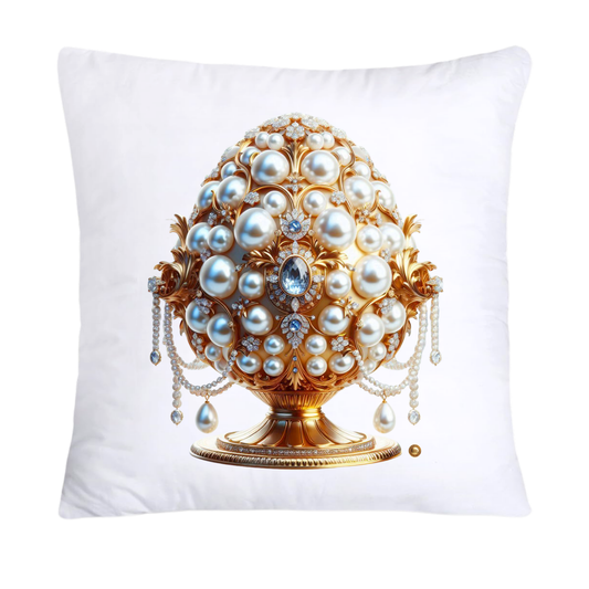 Stunning Gold and Pearls Inspired Faberge Egg Pillow Covers-4820