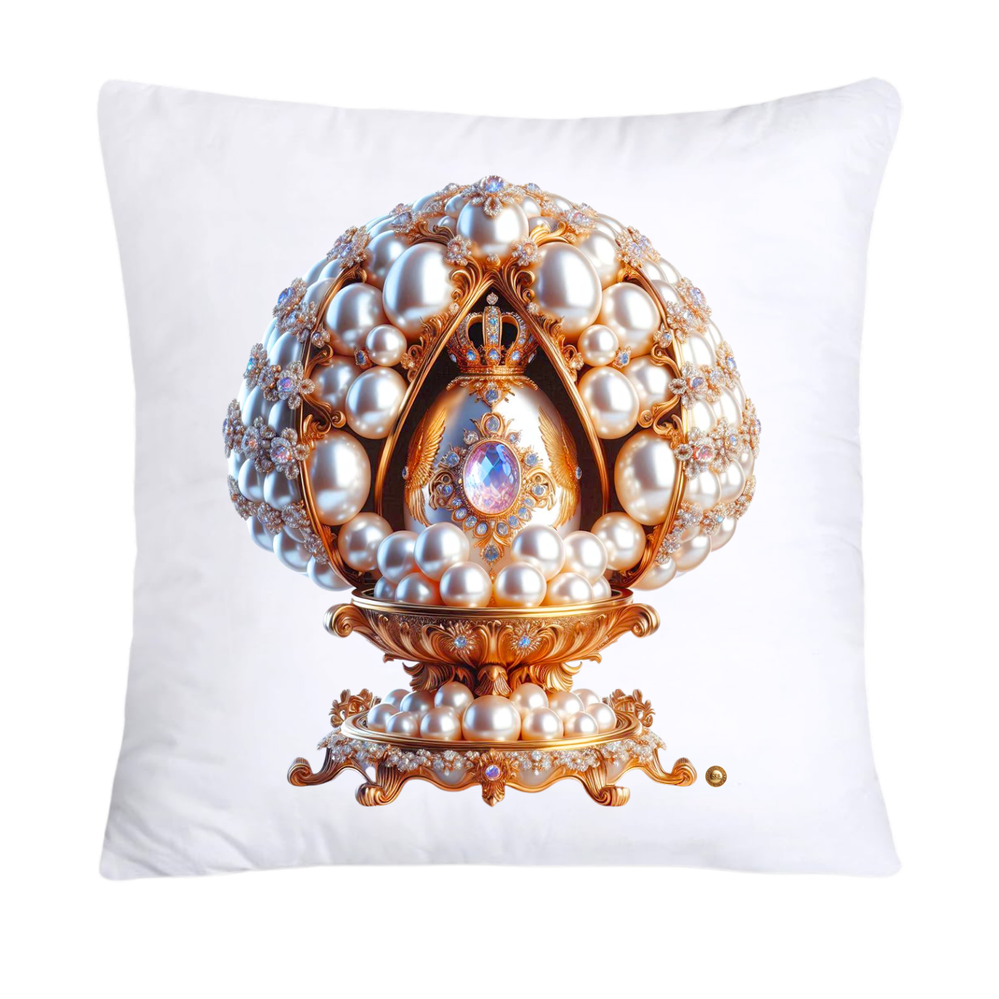 Stunning Gold and Pearls Inspired Faberge Egg Pillow Covers-4784