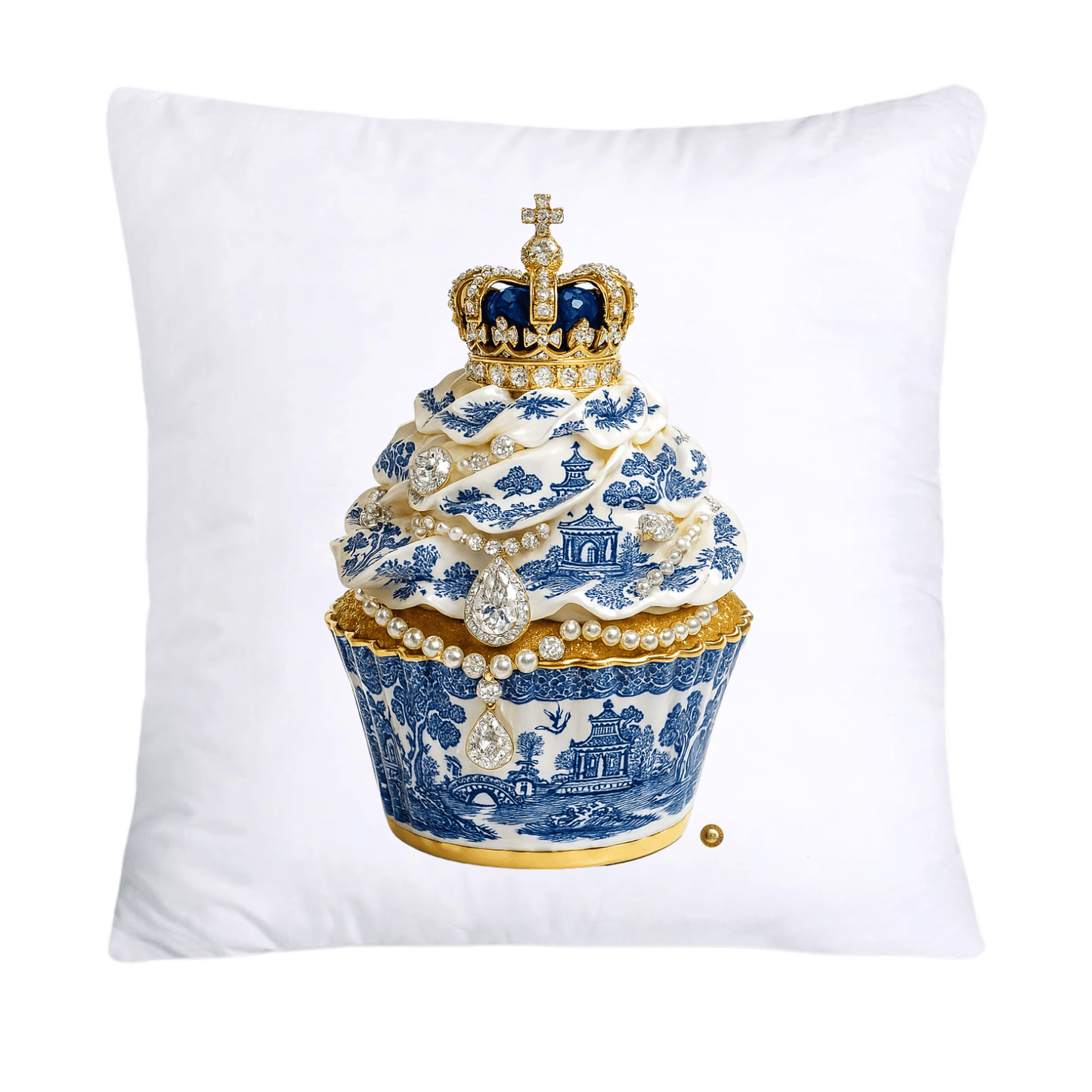 Blue Willow 18x18 Chinoiserie Cupcake Throw Pillow Covers-4521