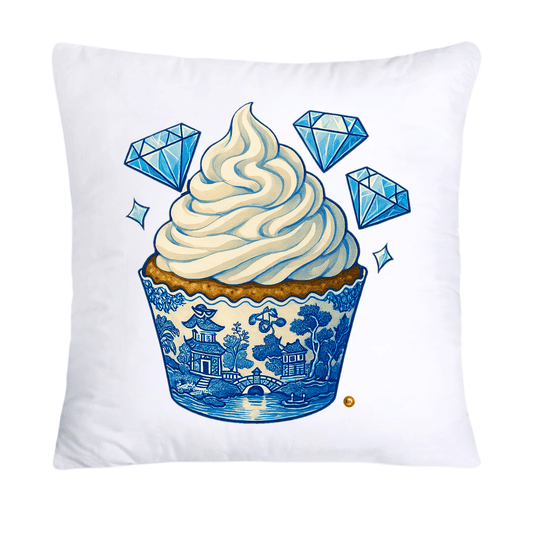 Blue Willow 18x18 Chinoiserie Cupcake Throw Pillow Covers-4990