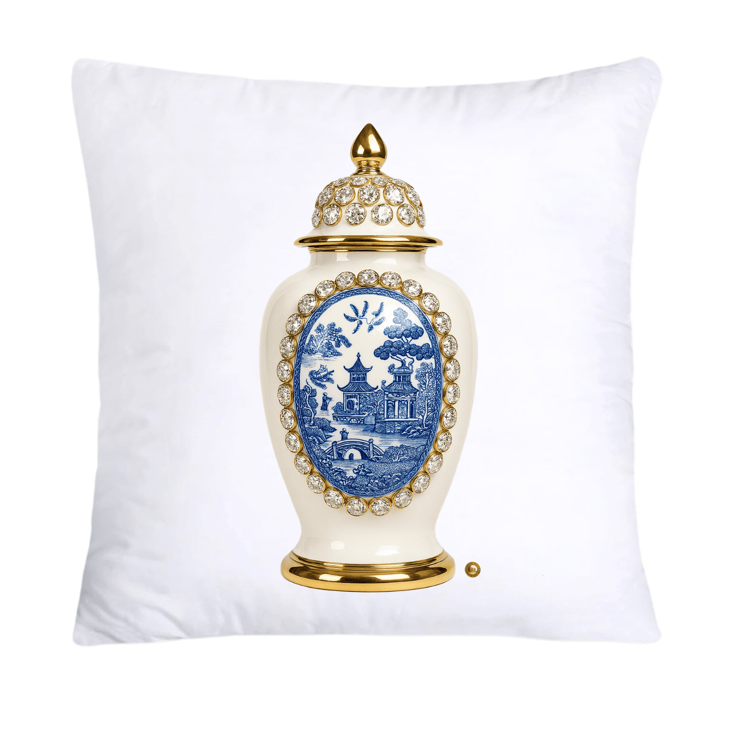 Blue and White Willow Ginger Jar 18x18 Pillow Covers-5266