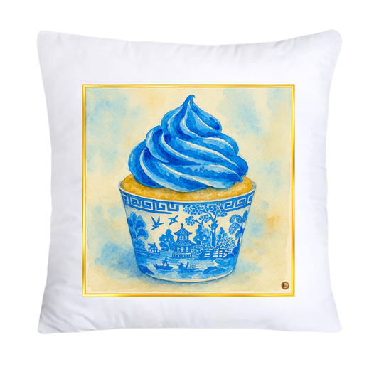 Blue Willow 18x18 Chinoiserie Cupcake Throw Pillow Covers-4965