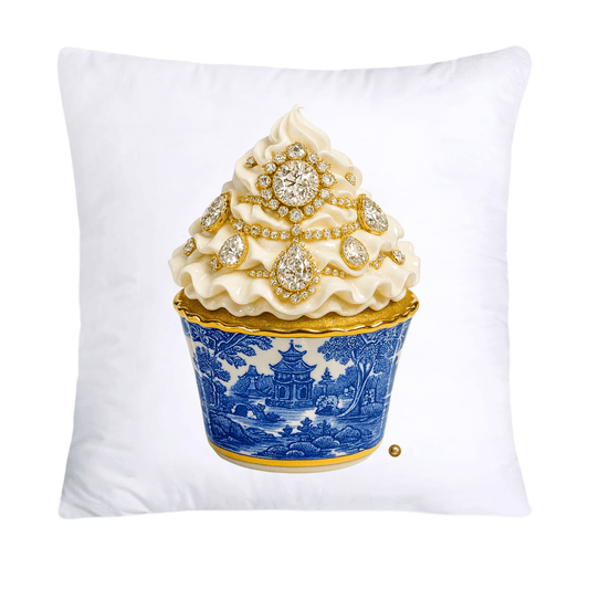 Blue Willow 18x18 Chinoiserie Cupcake Throw Pillow Covers-4518