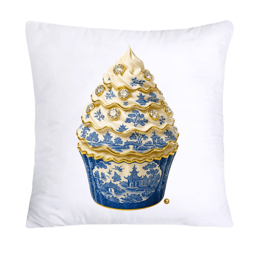 Blue Willow 18x18 Chinoiserie Cupcake Throw Pillow Covers-4536