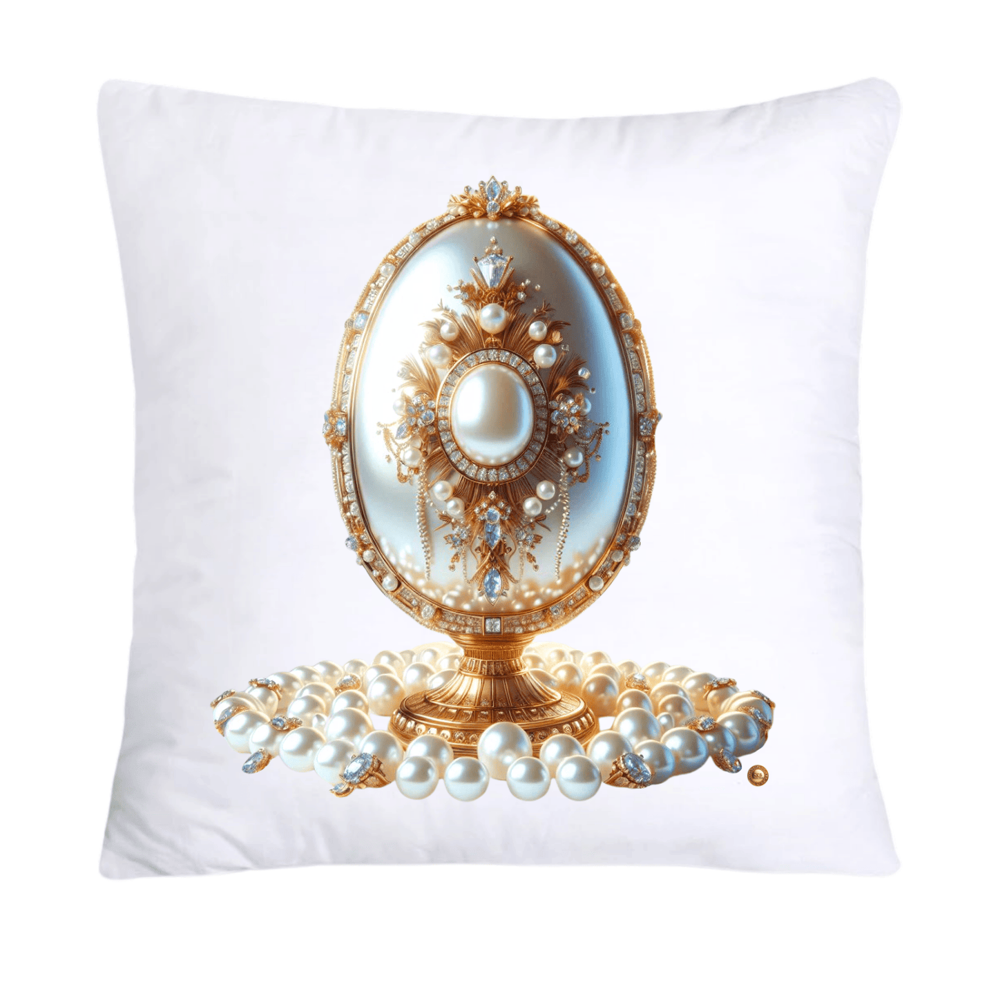 Stunning Gold and Pearls Inspired Faberge Egg Pillow Covers-4827